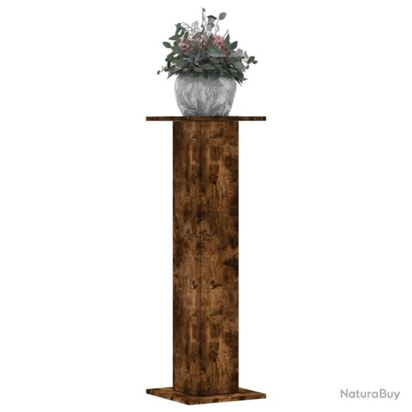 Supports pour plantes 2 pcs ch�ne fum� bois d'ing�nierie