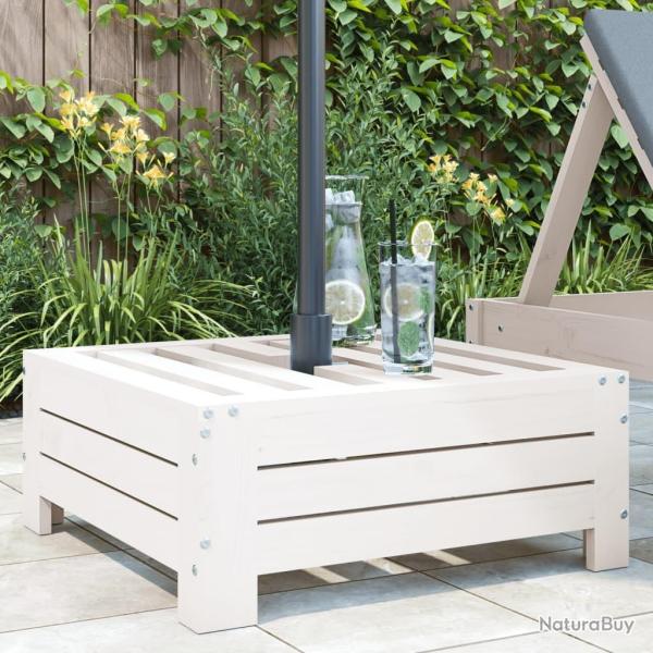 Couvercle de base de parasol blanc bois massif de pin