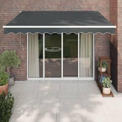 Auvent r&eacute;tractable anthracite 3,5x2,5 m tissu et aluminium