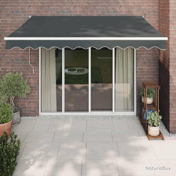 Auvent r�tractable anthracite 3,5x2,5 m tissu et aluminium