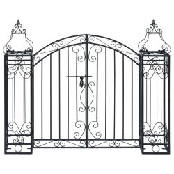 Portillon ornemental de jardin Fer forg&eacute; 122x20,5x100 cm
