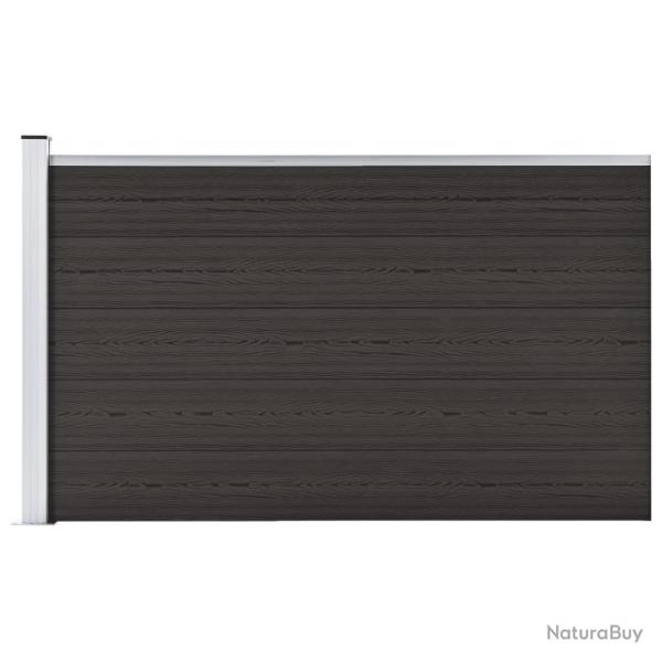 Panneau de cl�ture WPC 175x105 cm Noir