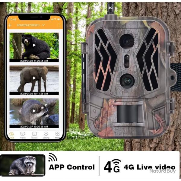 Cam�ra SuntekCam HC-950P 4G HD Avec Carte Sim Vision Nocturne Double Lentille Cam�ra 36MP 4K Vid�o