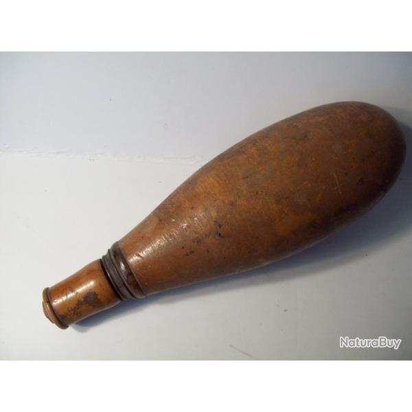 chasse poire a poudre noire vide en coloquinte collection