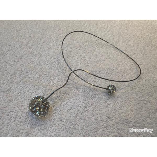 Collier cristaluna saturno en cristal acrylique transparent swarovski 200 513 00 neuf