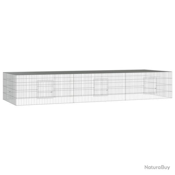 Cage � lapin 3 panneaux 325 x 109 x 54 cm Fer galvanis� Argent 02_0041688
