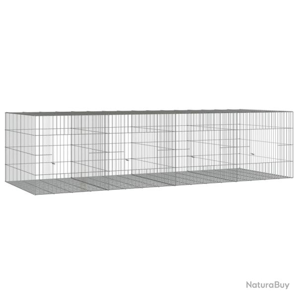 Cage � lapin 4 panneaux 217 x 79 x 54 cm Fer galvanis� Argent 02_0041689