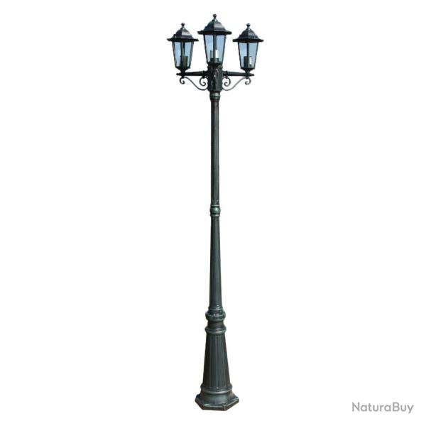 Lampadaire de jardin 3 bras 215 cm fonc/aluminium vert 02_0042534