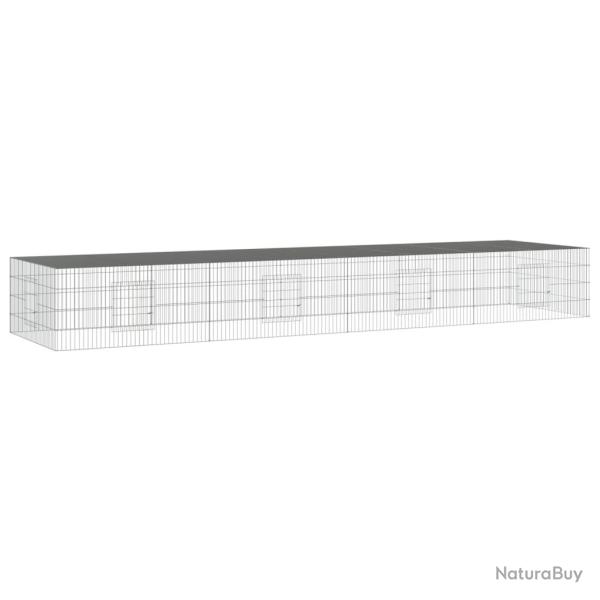 Cage � lapin 4 panneaux 433 x 109 x 54 cm Fer galvanis� Argent 02_0041690