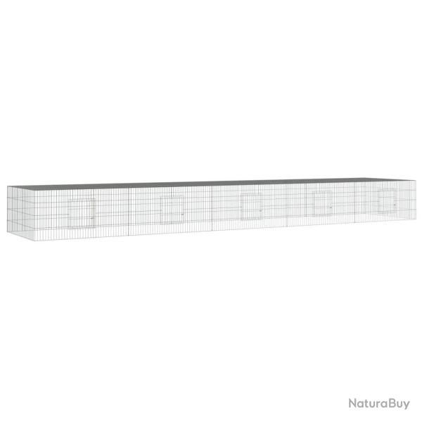 Cage � lapin 5 panneaux 541 x 109 x 54 cm Fer galvanis� Argent 02_0041692