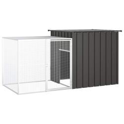 Cage pour poules 200 x 91 x 100 cm acier galvanis&eacute; anthracite 02_0041655