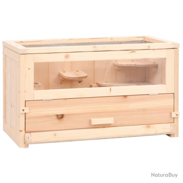 Cage � hamster 60 x 30 x 35 cm bois massif de sapin marron 02_0041679