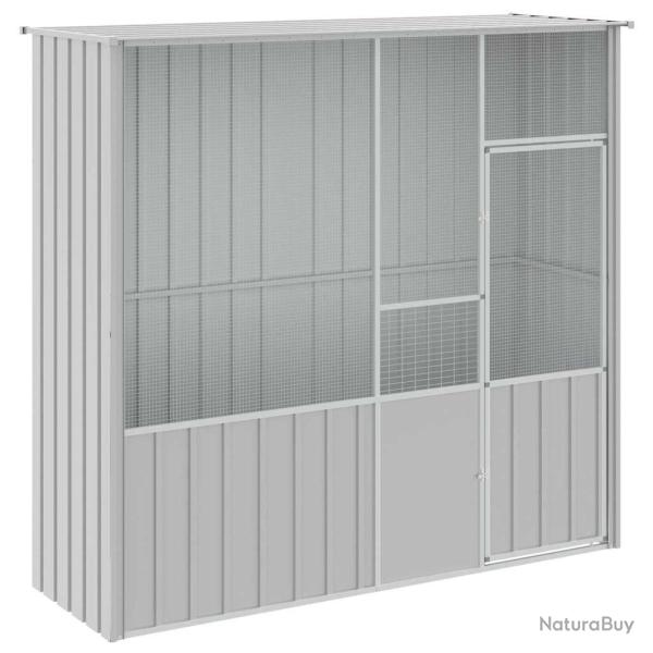 Cage � oiseaux 215 x 78 x 200 cm acier galvanis� gris 02_0041706