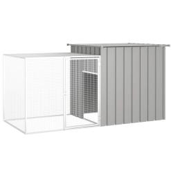 Cage pour poules 200 x 91 x 100 cm acier galvanis&eacute; gris 02_0041656