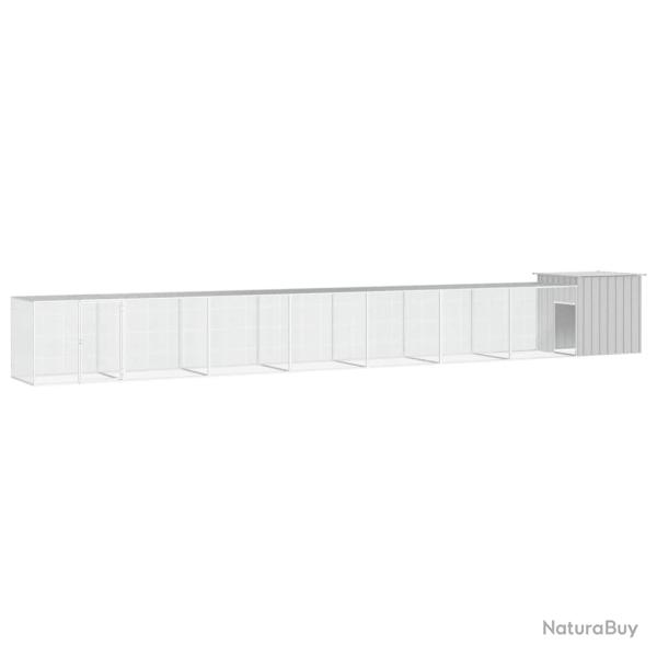 Cage pour poules 700 x 91 x 100 cm acier galvanis� gris 02_0041661