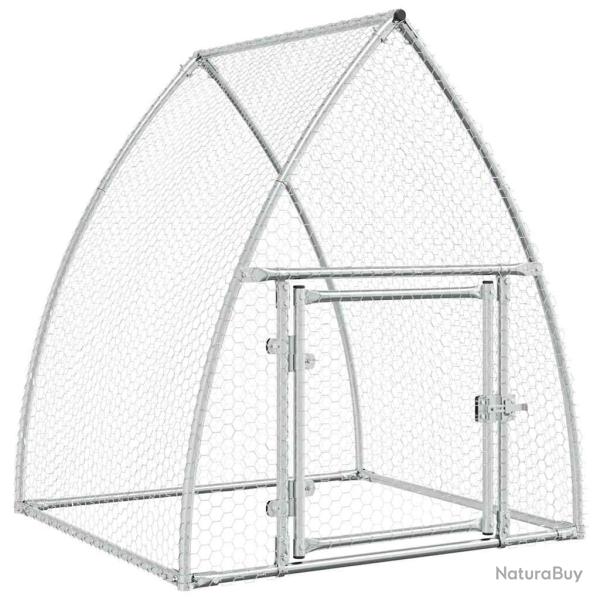 Cage pour poules argent� 100 x 105 x 120 cm acier galvanis� Argent 02_0041665