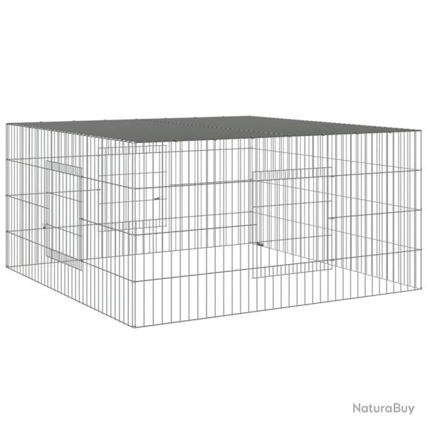 Cage � lapin 110 x 110 x 55 cm Fer galvanis� Argent 02_0041684