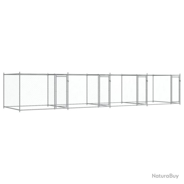 Cage pour chien avec portes 8 x 2 x 1,5 m acier galvanis� gris 02_0041626
