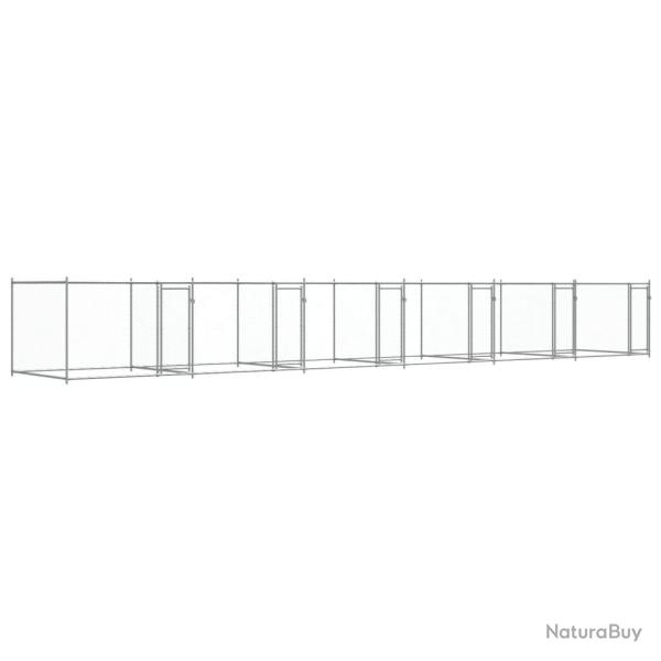 Cage pour chien avec portes 12 x 2 x 1,5 m acier galvanis� gris 02_0041623