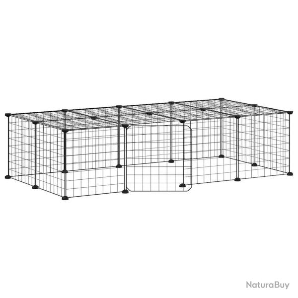Cage animaux de compagnie � 20 panneaux et porte 35 x 35 cm noir 02_0041568