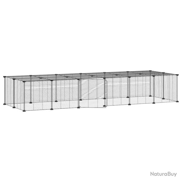 Cage animaux de compagnie � 28 panneaux et porte 35 x 35 cm noir 02_0041573