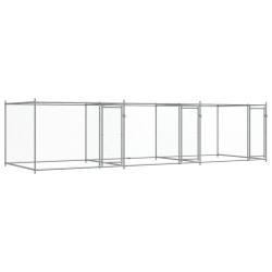 Cage pour chien avec portes 6 x 2 x 1,5 m acier galvanis&eacute; gris 02_0041625
