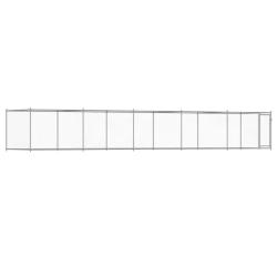 Cage pour chien avec porte 10 x 2 x 1,5 m acier galvanis&eacute; gris 02_0041616