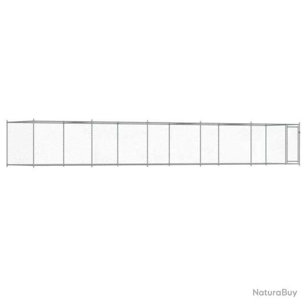 Cage pour chien avec porte 10 x 2 x 1,5 m acier galvanis� gris 02_0041616