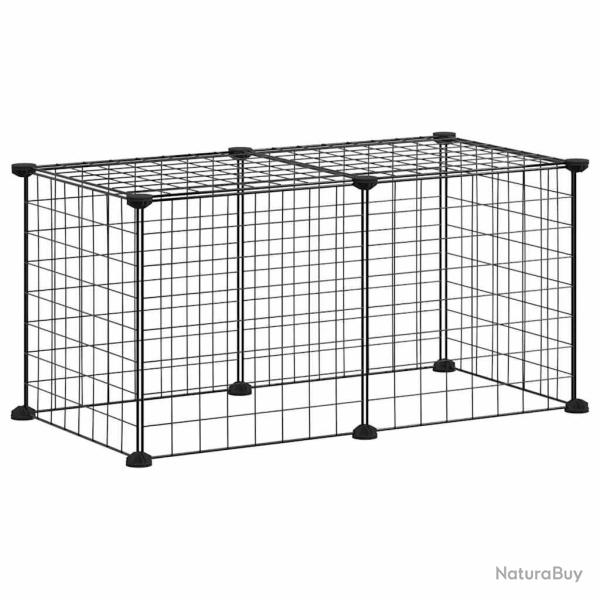 Cage animaux de compagnie � 8 panneaux 35 x 35 cm acier noir 02_0041602