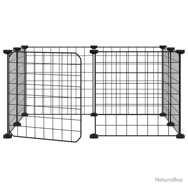 Cage animaux de compagnie � 8 panneaux et porte 35 x 35 cm noir 02_0041607