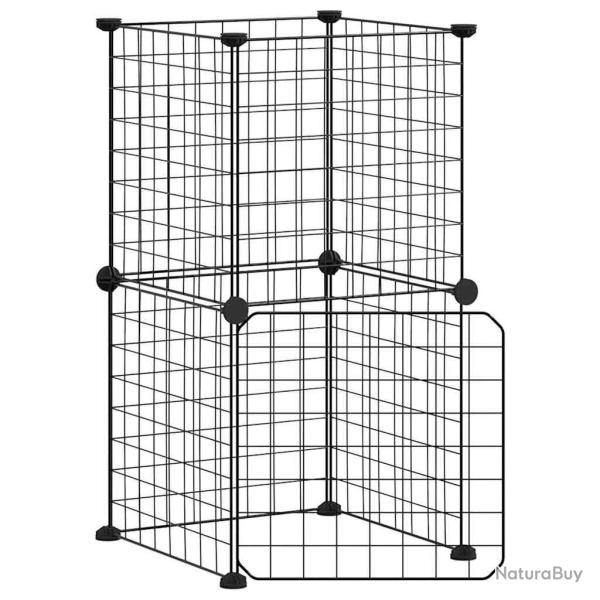 Cage animaux de compagnie � 8 panneaux et porte 35 x 35 cm noir 02_0041603