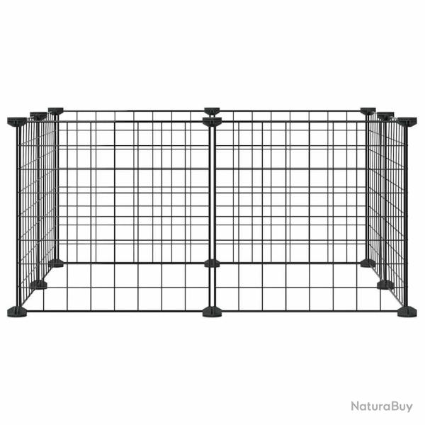 Cage animaux de compagnie � 8 panneaux 35 x 35 cm acier noir 02_0041600