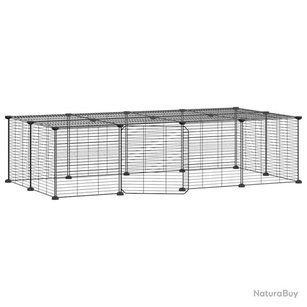 Cage animaux de compagnie  20 panneaux et porte 35 x 35 cm noir 02_0041564