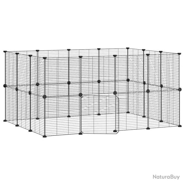 Cage animaux de compagnie � 28 panneaux et porte 35 x 35 cm noir 02_0041574