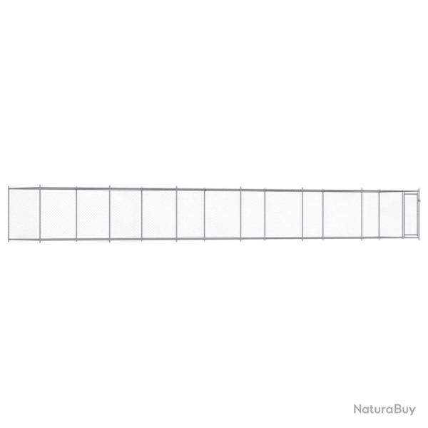 Cage pour chien avec porte 12 x 2 x 1,5 m acier galvanis� gris 02_0041617