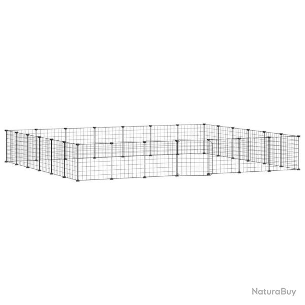 Cage animaux de compagnie � 28 panneaux et porte 35 x 35 cm noir 02_0041575