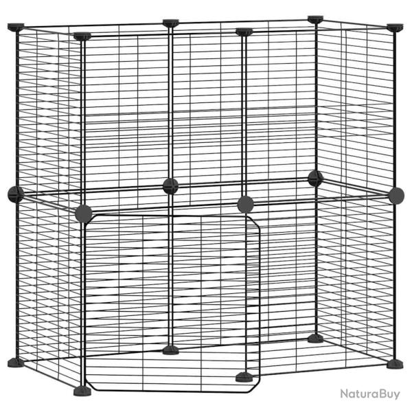 Cage animaux de compagnie � 12 panneaux et porte 35 x 35 cm noir 02_0041561