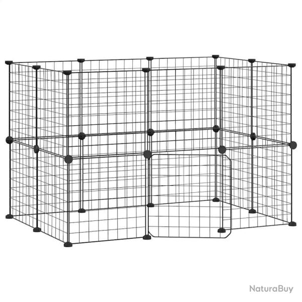 Cage animaux de compagnie � 20 panneaux et porte 35 x 35 cm noir 02_0041569