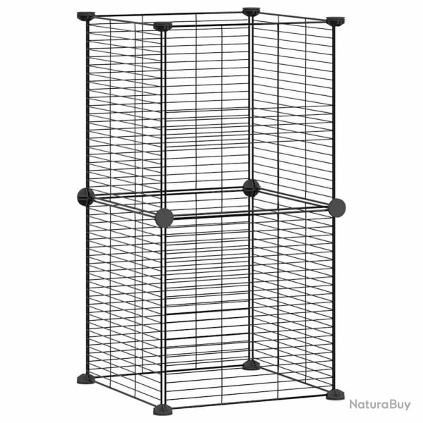 Cage animaux de compagnie � 8 panneaux 35 x 35 cm acier noir 02_0041601