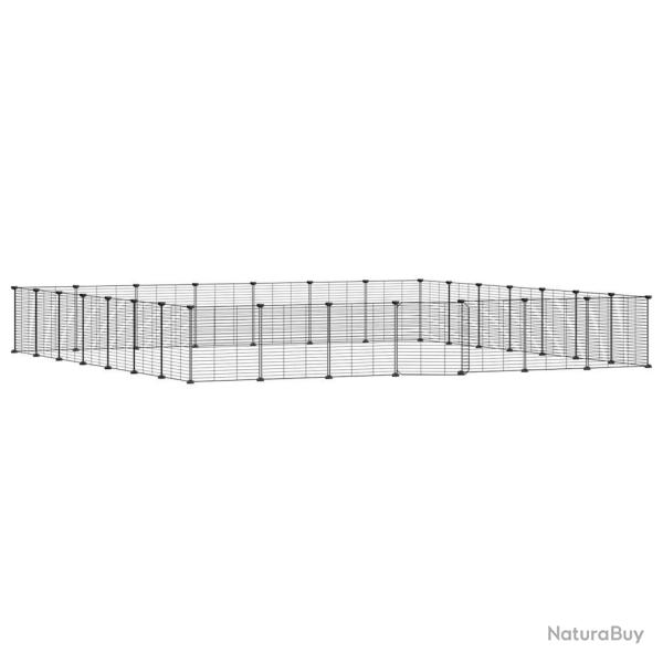 Cage animaux de compagnie  28 panneaux et porte 35 x 35 cm noir 02_0041571