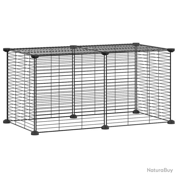 Cage animaux de compagnie � 8 panneaux 35 x 35 cm acier noir 02_0041598