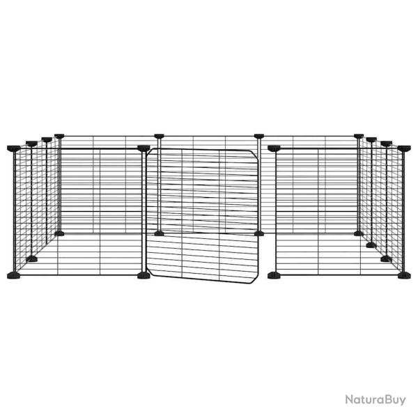 Cage animaux de compagnie � 12 panneaux et porte 35 x 35 cm noir 02_0041559