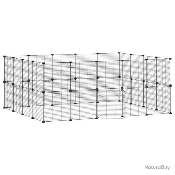 Cage animaux de compagnie � 36 panneaux et porte 35 x 35 cm noir 02_0041578