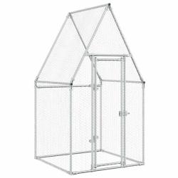 Cage pour poules argent&eacute; 100 x 100 x 190 cm acier galvanis&eacute; Argent 02_0041664
