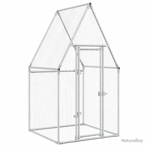 Cage pour poules argent� 100 x 100 x 190 cm acier galvanis� Argent 02_0041664