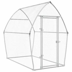 Cage pour poules argent&eacute; 200 x 105 x 182 cm acier galvanis&eacute; Argent 02_0041667