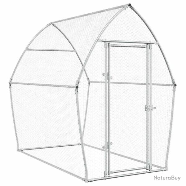 Cage pour poules argent� 200 x 105 x 182 cm acier galvanis� Argent 02_0041667