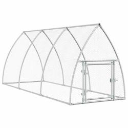 Cage pour poules argent&eacute; 300 x 105 x 120 cm acier galvanis&eacute; Argent 02_0041668