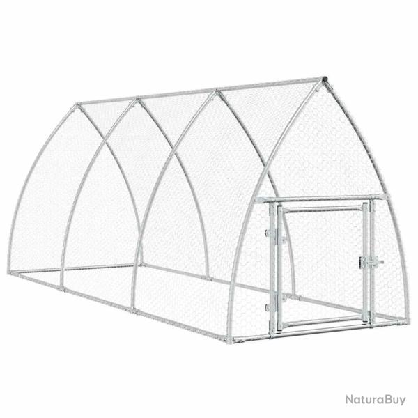 Cage pour poules argent� 300 x 105 x 120 cm acier galvanis� Argent 02_0041668