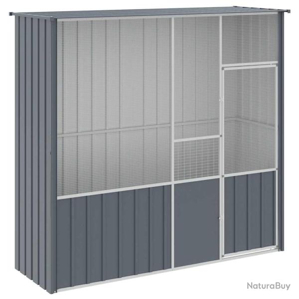 Cage � oiseaux 215 x 78 x 200 cm acier galvanis� anthracite 02_0041705